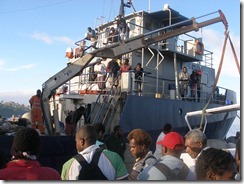 T. Uaraken cargo ship loading before sailing to Erromango